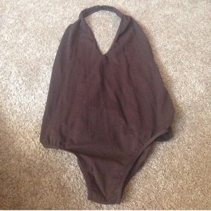 American Apparel halter brown bodysuit